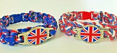£5.40 • Buy Union Jack Flag Paracord Bracelet (Sizes XXL - Small) Various Colours