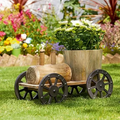 Wooden Tractor Planter  Indoor Outdoor Garden Plant Holder • £24.99