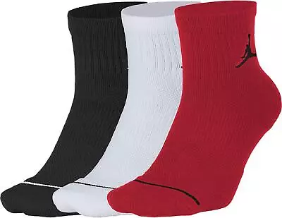 Nike Jordan Everyday Max Mens Unisex Crew Socks 3 Pairs Black Multi Size • $37.99