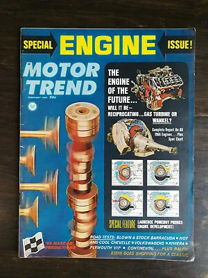 Motor Trend Magazine February 1966 - Special Engine Issue - VW 1300 & 1600  1022 • $6.99