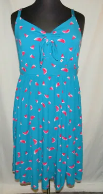 $45 • Buy Torrid Super Soft Watermelon Print Skater Dress, Plus Size 4X
