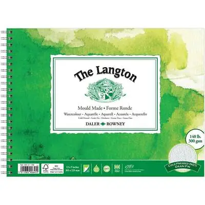 Daler Rowney Langton Watercolour Spiral Pad - 140lb Cold Pressed / NOT - 12x9  • £14.45