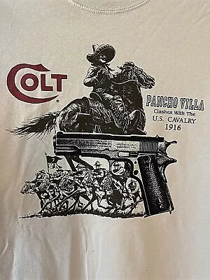 Colt Pistol Pancho Villa U.S. Cavalry 1916 History Of Firearm Design T-Shirt USA • $22.99