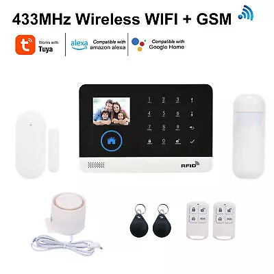 433MHz Wireless WIFI +GSM Auto-dial Alarm Security System PIR Motion Sensor N7J5 • $54.72