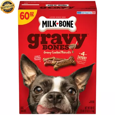 Milk-Bone GravyBones Dog Biscuits Small Dog Treats 60 Oz. (Free&Fast Shipping) • $13.98