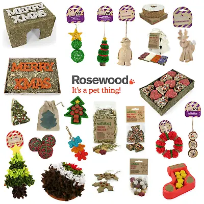 Rosewood Christmas Small Animal Rabbit Guinea Pig Treats Toys Games Gnaws Bed • £7.49