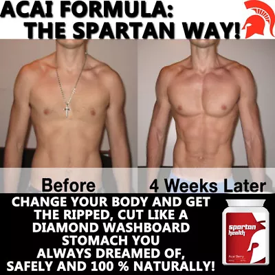 Acai Spartan Health Acai Berry Pills Tablets Lose Body Fat Get Ripped Muscles • £21.99