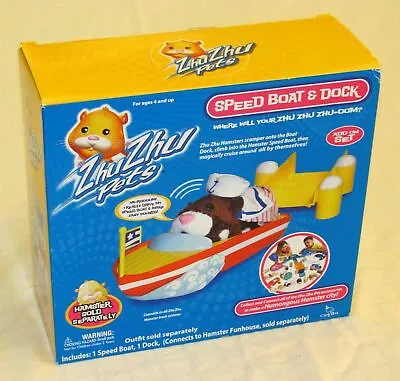 Brand NEW ZHU ZHU PETS SPEED BOAT AND DOCK (h3) • £8.95