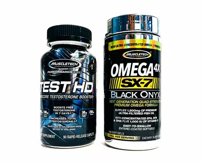 2-PACK Muscletech TEST HD Test Booster + OMEGA 4X SX-7 Black Onyx COMBO • $47.99