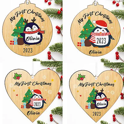 Personalised My First Christmas Bauble Custom Tree Decoration For Baby Boy Girl • £3.99