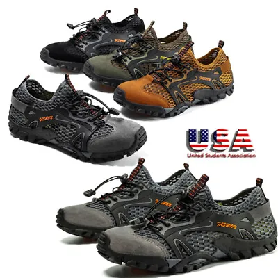 Mens Quick Dry Water Shoes Non-slip Outdoor Trekking Beach Wading Sneakers Size • $23.45