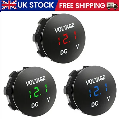 Display Digital DC 12V-24V Car Voltmeter Voltage Meter Battery Gauge Motorcycle • £6.35