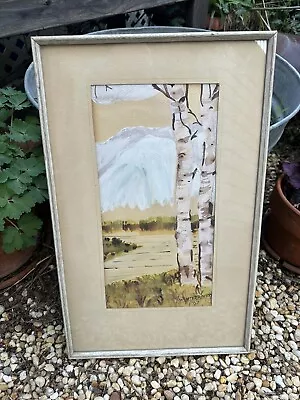 Vintage 1967 Landscape Watercolor Painting Signed Winterbottom Approx 19.5” Tall • $69.99