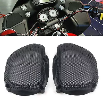 Fit For Harley Road Glide 1998-2013 Black Mesh Front Fairing Speaker Grilles • $41.27