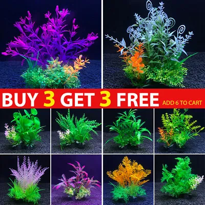 £3.98 • Buy Artificial Fake Plastic Water Grass Plants For Fish Tank Aquarium Decoration UK