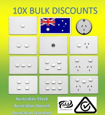 10X 10 Amp 240V Double Power Point Socket Outlet GPO Wall Light Switch • $62