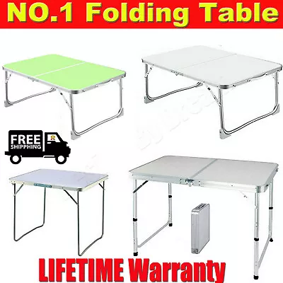 Folding Camping Table Aluminium Picnic Portable Party BBQ Tables Indoor Outdoor • £11.10