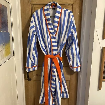 Vintage  Turkish Men Bathrobe One Size Tie Close Striped • $20