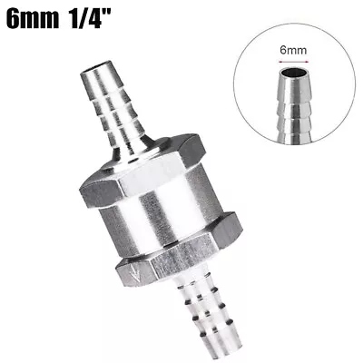 $15.88 • Buy 2X 6mm 1/4  Fuel Non Return One Way Check Valve Petrol Diesel Aluminium Alloy AU