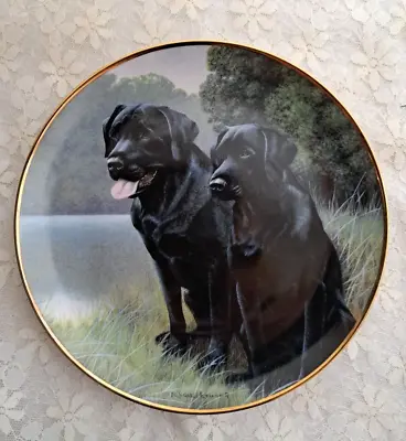 £8 • Buy Sporting Companions - Black Labradors Nigel Hemming Plate Franklin Mint Heirloom