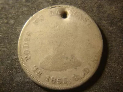 1855 Ecuador Silver Four 4 Reales Holed Better Date AZX • $30