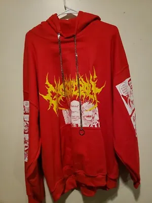 Red Ghost Supply One Piece Hoodie With Metal Chains Anime Manga  Size 2XL • $80