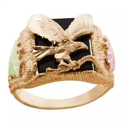 Black Hills Gold Mens Onyx Eagle Ring • $627.30