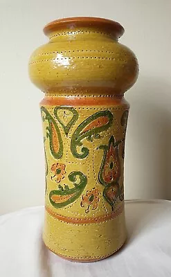 VTG Bitossi Vase By Rosenthal Netter Italian Pottery Yellow Paisley MCM 12' • $71