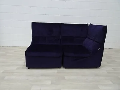 Stunning Rare BB Italia Baia Corner And Chair In Purple Velvet • £2450