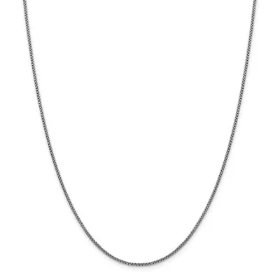 Real 14kt White Gold 24 Inch 1.5mm Semi-Solid Round Box With Lobster Clasp Chain • $304.01