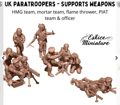 Ww2 British Paratroopers Piat Full Set Soldiers 1/35th Resin Printed • £45