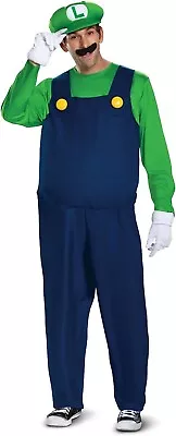 Luigi Super Mario Kart Adult XL Costume Cosplay Padded Suit Hat Gloves Mustache • $39.69