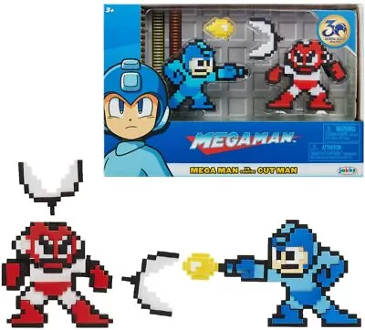 Megaman MegaMan Classic 8-Bit Figure Mega Man Vs Cut Man Toy Robot Collectible • £10.72