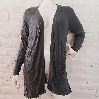 Mossimo Women's V Neck Button Front Cardigan Size  XXL Gray Front Pockets Long • $12