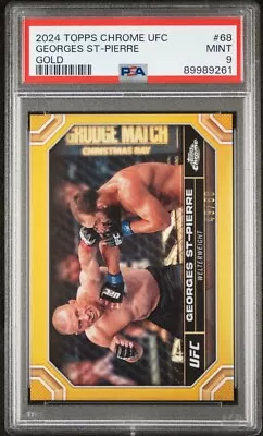 UFC Chrome 2024 George St Pierre Gold /50 PSA 9 POP 1! Rare!! • $80