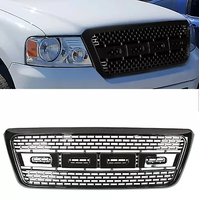 Front Bumper Grill Grille For 2004-2008 Ford F-150 F150 Glossy Black Mesh Grille • $66.14