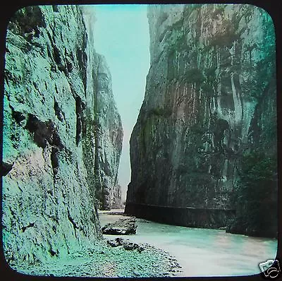 £15 • Buy Glass Magic Lantern Slide GORGE OF THE AARE MEIRINGEN C1910 SWITZERLAND