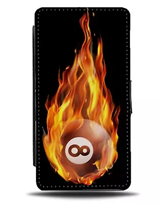 Eight Ball Fire Flip Wallet Case Pool Snooker Balls 8 Black Player Mens DE34 • £19.99