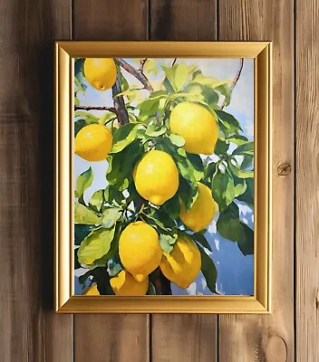 Lemon Tree Rustic Painting Vintage Farmhouse Decor Kitchen Art Print • $9.95