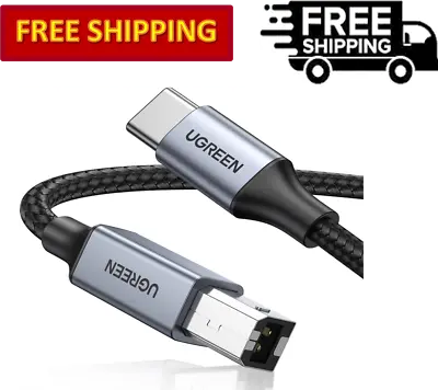 UGREEN USB C To USB B Printer & MIDI Cable Nylon Braided • $24.99