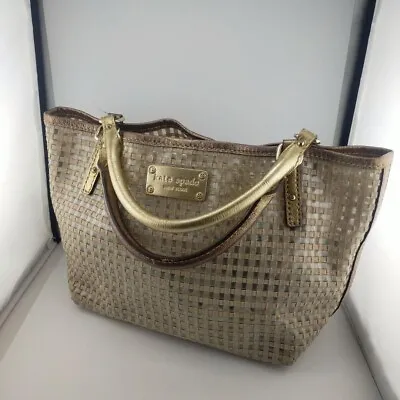 Kate Spade Tote Bag Mesh Gold Hardware Magnetic Clasp  Used • £65.94