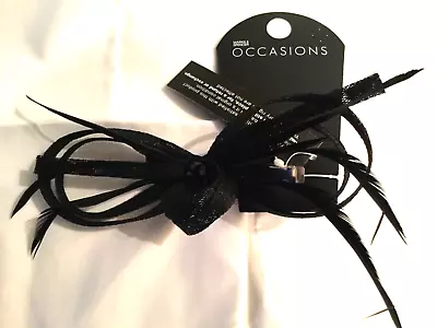 Black Fascinator On Clip By M And S. • £4