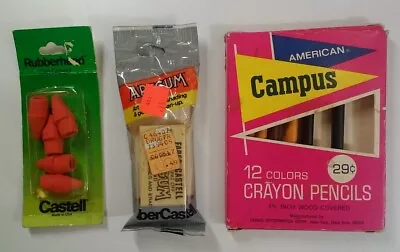 Vintage Faber Castell Erasers Rubberhead Artgum Crayon Pencil Lot NOS Rare  • $7.17