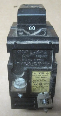 $19.95 • Buy Bulldog Pushmatic Main Circuit Breaker W260 60 Amp 2 Pole Guaranteed Free Ship