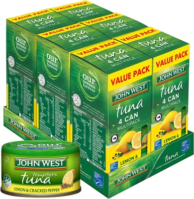 $61.17 • Buy John West Lemon & Cracked Pepper Canned Tuna Tempters, Multicolour, 95 G, 24 Cou