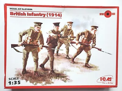 ICM 1:35 WWI British Infantry (1914) Model 4 Figure Kit 35694 • $19.99