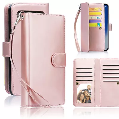 For Galaxy Note 8 Case S8 Wallet Card Holder Detachable Strap Hybrid Shockproof • $23.74