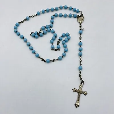 Vintage Rosary Blue Beads Made In Italy • $38.25