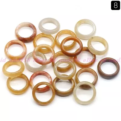 Mens Womens Natural Genuine Real Multicolor Gemstone Band Ring Size 18-20mm AAA • $5.22