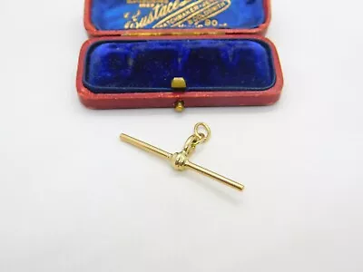 Edwardian 9ct Yellow Gold T-bar Watch Chain Fob Or Pendant Antique C1910 • £125